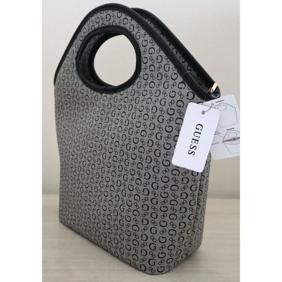 Guess RCS9478081 Black Multi Monogram Suma Travel Insulated Cutout Lunch Tote - Picture 10 of 10